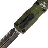 Microtech Auto Dirac Delta OTF Knife Outbreak Green Aluminum Serrated Double Edge Dagger Blade 2273OBDS
