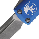 Microtech Automatic UTX-85 OTF Knife Blue Aluminum Apocalyptic Drop Pt Blade 23110APBL