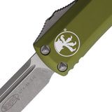 Microtech Automatic UTX-85 OTF Knife OD Green Aluminum Apocalyptic Drop Pt Blade 23110APOD