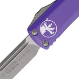 Microtech Automatic UTX-85 OTF Knife Purple Aluminum Apocalyptic Drop Pt Blade 23110APPU