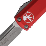 Microtech Automatic UTX-85 OTF Knife Red Aluminum Apocalyptic Drop Pt Blade 23110APRD