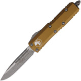 Microtech Automatic UTX-85 OTF Knife Tan Aluminum Apocalyptic Drop Pt Blade 23110APTA