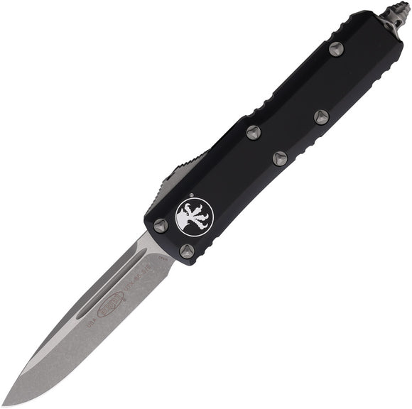 Microtech Automatic UTX-85 OTF Knife Black Aluminum Apocalyptic Drop Pt Blade 23110AP