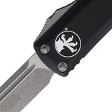 Microtech Automatic UTX-85 OTF Knife Black Aluminum Apocalyptic Drop Pt Blade 23110AP