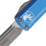 Microtech Automatic UTX-85 OTF Knife Distressed Blue Aluminum Apocalyptic Blade 23110DBL