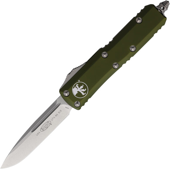 Microtech Automatic UTX-85 OTF Knife OD Green Aluminum Drop Point Blade 23110OD