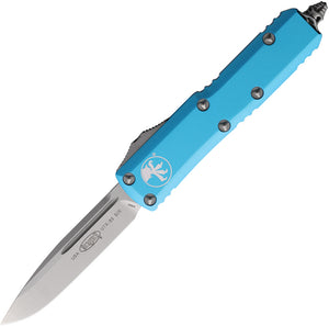 Microtech Automatic UTX-85 OTF Knife Turquoise Aluminum Drop Point Blade 23110TQ