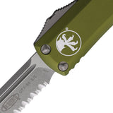 Microtech Automatic UTX-85 OTF Knife OD Green Aluminum Apocalyptic Partially Serrated Blade 23111APOD