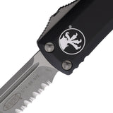 Microtech Automatic UTX-85 OTF Knife Black Aluminum Partially Serrated Apocalyptic Blade 23111AP