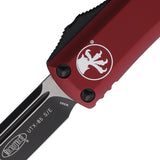 Microtech Automatic UTX-85 OTF Knife Merlot Red Aluminum Two-Tone Drop Pt Blade 2311MR