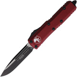 Microtech Automatic UTX-85 OTF Knife Merlot Red Aluminum Two-Tone Drop Pt Blade 2311MR