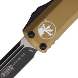 Microtech Automatic UTX-85 OTF Knife Tan Aluminum Two-Tone Drop Point Blade 2311TA