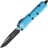 Microtech Automatic UTX-85 OTF Knife Turquoise Aluminum Two-Tone Drop Pt Blade 2311TQ