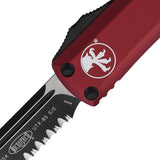 Microtech Automatic UTX-85 OTF Knife Merlot Red Aluminum Two-Tone Serrated Blade 2312MR