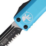 Microtech Automatic UTX-85 OTF Knife Turquoise Aluminum Two-Tone Serrated Drop Pt Blade 2312TQ