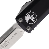 Microtech Automatic UTX-85 OTF Knife Black Aluminum Satin Drop Point Blade 2314