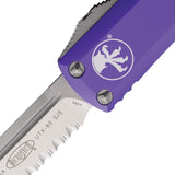 Microtech Automatic UTX-85 OTF Knife Purple Aluminum Partially Serrated Drop Pt Blade 2315PU