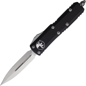 Microtech Automatic UTX-85 OTF Knife 30th Anniversary Black Aluminum Double Edge Blade 2321030