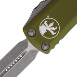 Microtech Automatic UTX-85 OTF Knife OD Green Aluminum Apocalyptic Double Edge Blade 23210APOD