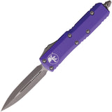 Microtech Automatic UTX-85 OTF Knife Purple Aluminum Apocalyptic Dagger Blade 23210APPU