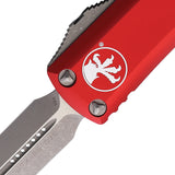 Microtech Automatic UTX-85 OTF Knife Red Aluminum Apocalyptic Double Edge Blade 23210APRD