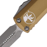 Microtech Automatic UTX-85 OTF Knife Tan Aluminum Apocalyptic Double Edge Blade 23210APTA