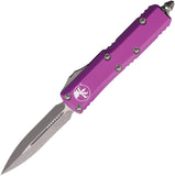 Microtech Automatic UTX-85 OTF Knife Violet Aluminum Apocalyptic Double Edge Blade 23210APVI