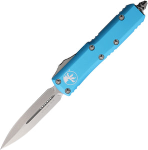 Microtech Automatic UTX-85 OTF Knife Turquoise Aluminum Double Edge Blade 23210TQ