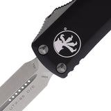 Microtech Automatic UTX-85 OTF Knife Black Aluminum Stonewash Double Edge Blade 23210