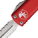 Microtech Automatic UTX-85 OTF Knife Red Aluminum Serrated Double Edge Blade 23211RD