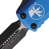 Microtech Automatic UTX-85 OTF Knife Blue Aluminum Double Edge Dagger Blade 2321BL