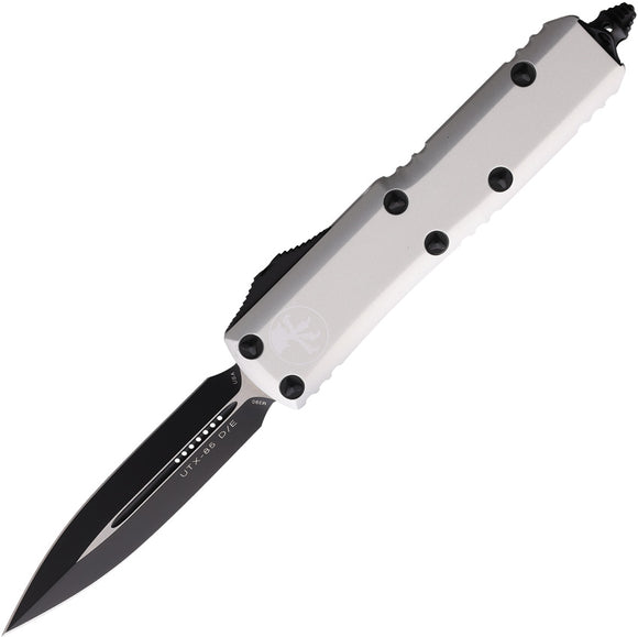 Microtech Automatic UTX-85 OTF Knife Clear Aluminum Two-Tone Double Edge Blade 2321CR