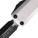 Microtech Automatic UTX-85 OTF Knife Clear Aluminum Two-Tone Double Edge Blade 2321CR