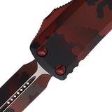 Microtech Automatic Signature Series UTX-85 OTF Knife Red Camo Aluminum Dagger Blade 2321RCS