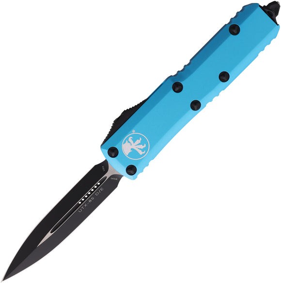 Microtech Automatic UTX-85 OTF Knife Turquoise Aluminum Two-Tone Double Edge Blade 2321TQ