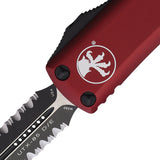 Microtech Automatic UTX-85 OTF Knife Merlot Red Aluminum Serrated Double Edge Blade 2322MR