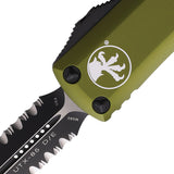 Microtech Automatic UTX-85 OTF Knife OD Green Aluminum Serrated Double Edge Blade 2322OD