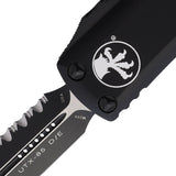 Microtech Automatic UTX-85 OTF Knife Black Aluminum Top Serrated Double Edge Blade 2323T