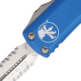 Microtech Automatic UTX-85 OTF Knife Blue Aluminum Serrated Double Edge Blade 2325BL