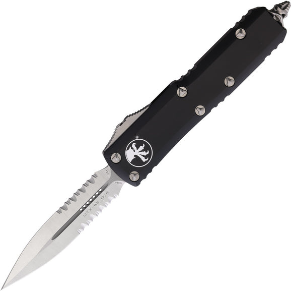 Microtech Automatic UTX-85 Daytona OTF Knife Black Aluminum Serrated Double Edge Blade 2325