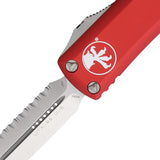 Microtech Automatic UTX-85 OTF Knife Red Aluminum Top Serrated Dagger Blade 2326RD