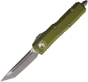 Microtech Automatic UTX-85 OTF Knife OD Green Aluminum Apocalyptic Tanto Blade 23310APOD