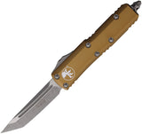 Microtech Automatic UTX-85 OTF Knife Tan Aluminum Apocalyptic Tanto Blade 23310APTA