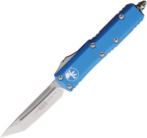 Microtech Automatic UTX-85 OTF Knife Blue Aluminum Tanto Blade 23310BL