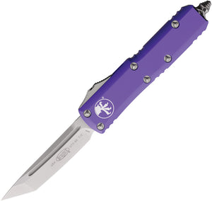 Microtech Automatic UTX-85 OTF Knife Purple Aluminum Stonewash Tanto Blade 23310PU