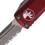 Microtech Automatic UTX-85 OTF Knife Merlot Red Aluminum Apocalyptic Partially Serrated Blade 23311APMR