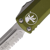 Microtech Automatic UTX-85 OTF Knife OD Green Aluminum Partially Serrated Tanto Blade 23311OD