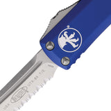 Microtech Automatic UTX-85 OTF Knife Navy Blue Aluminum Serrated Tanto Blade 23312NA