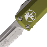 Microtech Automatic UTX-85 OTF Knife OD Green Aluminum Serrated Tanto Blade 23312OD