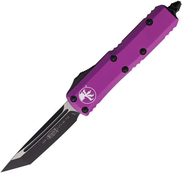 Microtech Automatic UTX-85 OTF Knife Violet Aluminum Two-Tone Tanto Blade 2331VI